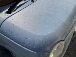 ワックス後の水弾き
